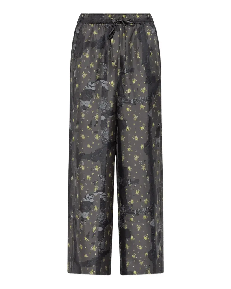 Ganni floral-pattern trousers - Grau Grau