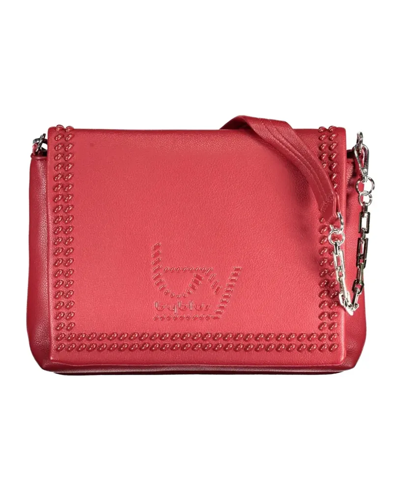 Byblos stud-embellished embossed-logo shoulder bag - Rot Rot