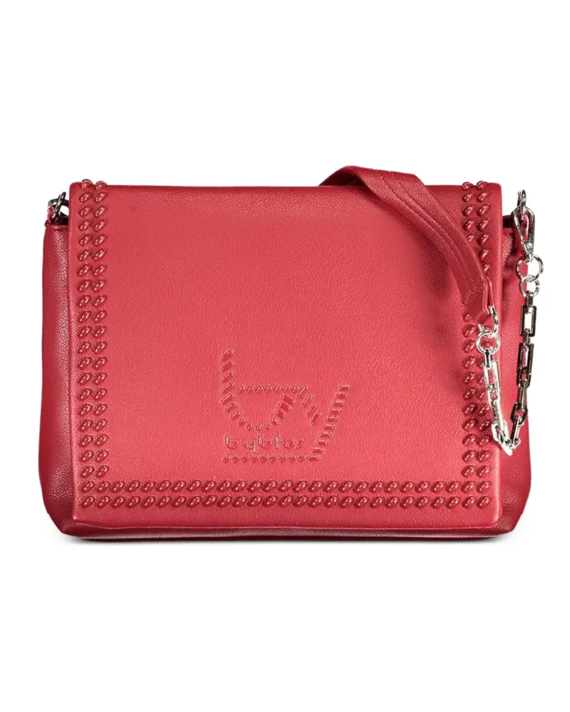Byblos stud-embellished embossed-logo shoulder bag - Rot Rot