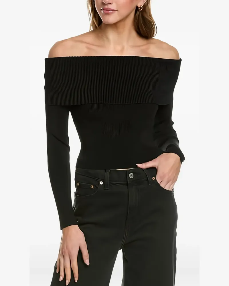 Alice + Olivia Dolan Pullover mit Klappe - Schwarz Schwarz