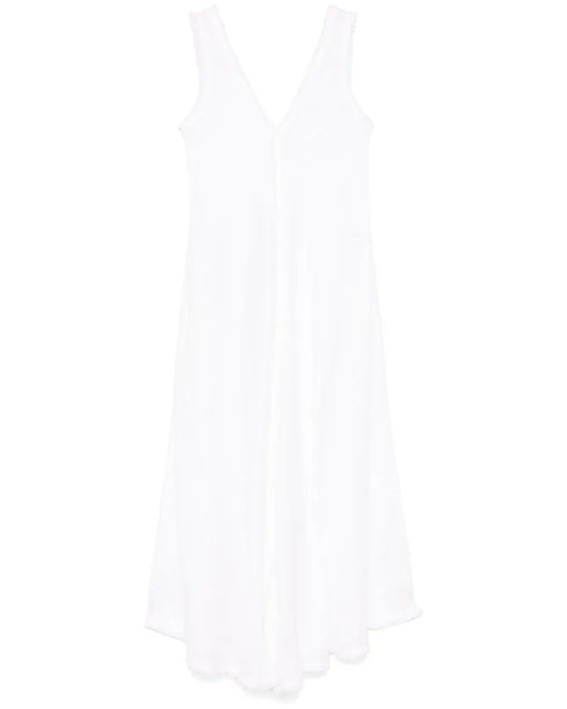 P.A.R.O.S.H. P.A.R.O H. Midikleid aus Leinen - Weiß Weiß