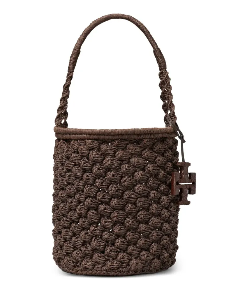 Tory Burch Ella hand-crocheted popcorn bucket bag - Braun Braun