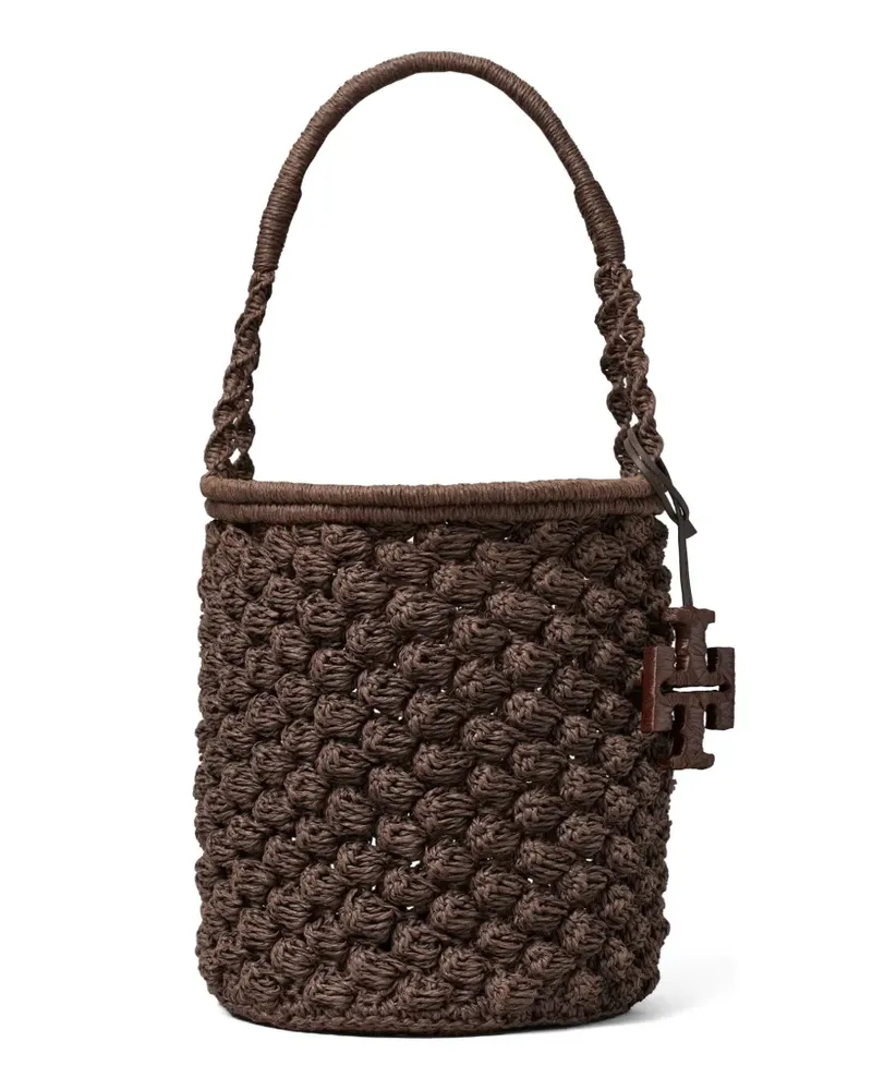 Tory Burch Ella hand-crocheted popcorn bucket bag - Braun Braun
