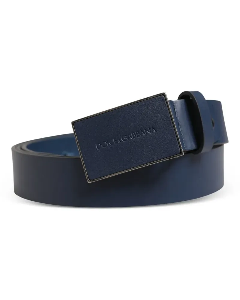 Dolce & Gabbana Ledergürtel mit Logo-Schnalle - Blau Blau