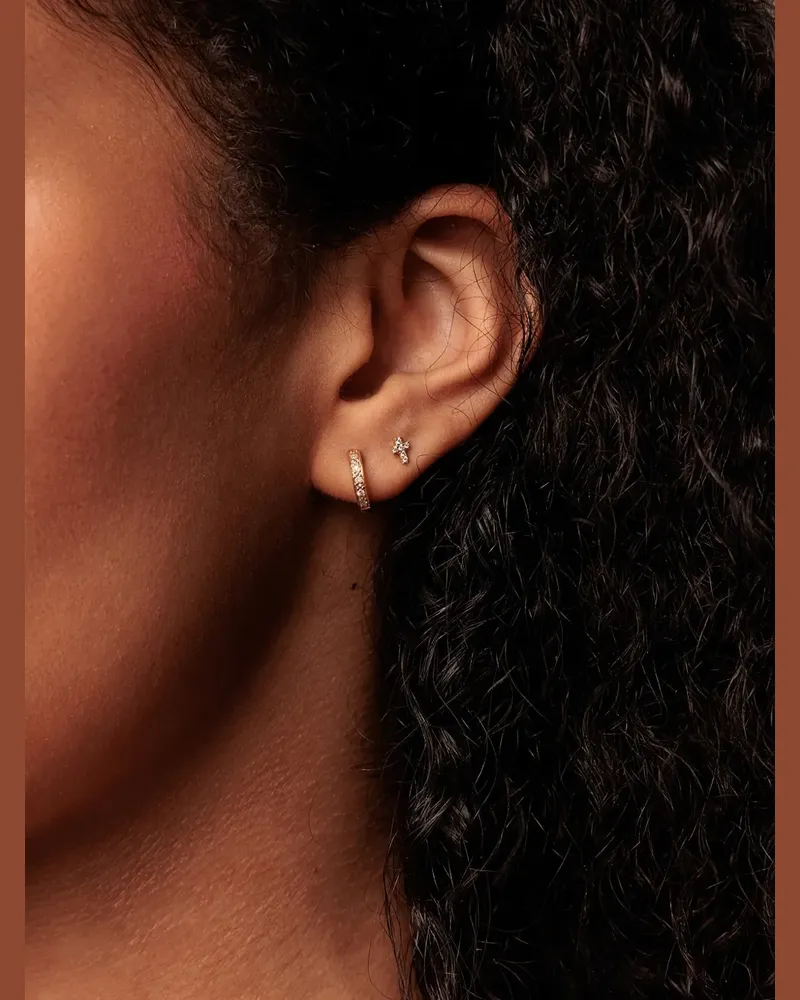 Sydney Evan diamond huggie earrings - Gold Gold