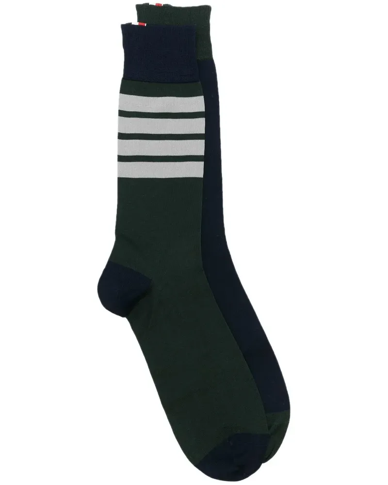 Thom Browne Socken mit Logo-Streifen - Grün Grün