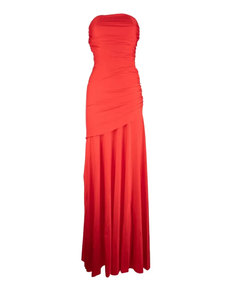 Chiara Boni Dilara gathered strapless maxi dress - Rot Rot