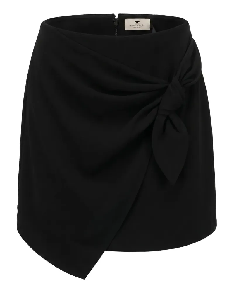Elisabetta Franchi knot-detail asymmetric skirt - Schwarz Schwarz