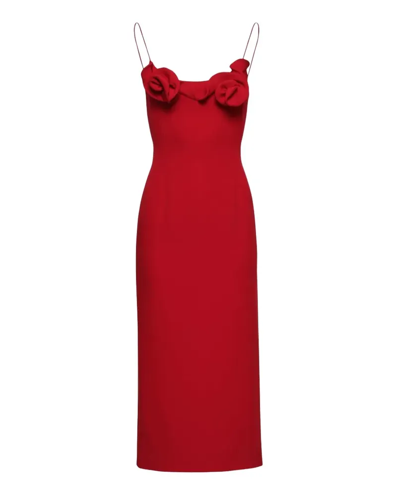 Magda Butrym floral-appliqué spaghetti-strap midi dress - Rot Rot