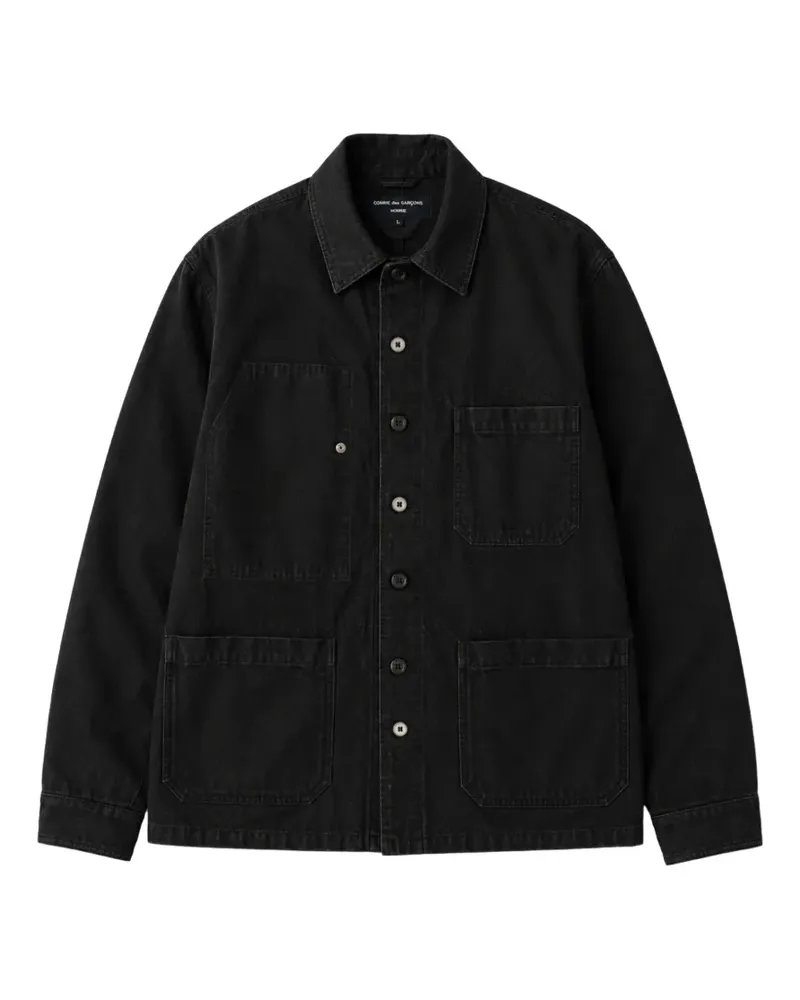 Comme des Garçons patch-pocket cotton overshirt - Schwarz Schwarz