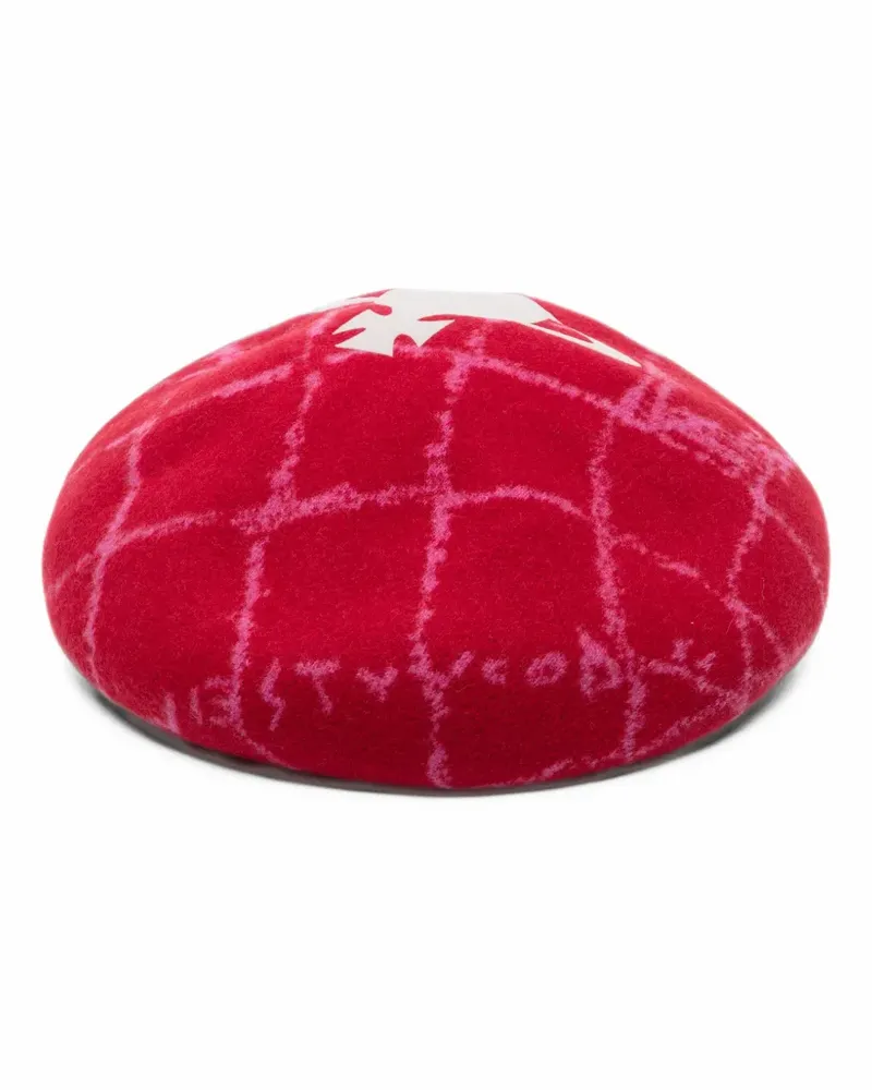 Vivienne Westwood Orb Baskenmütze mit Argyle - Rot Rot