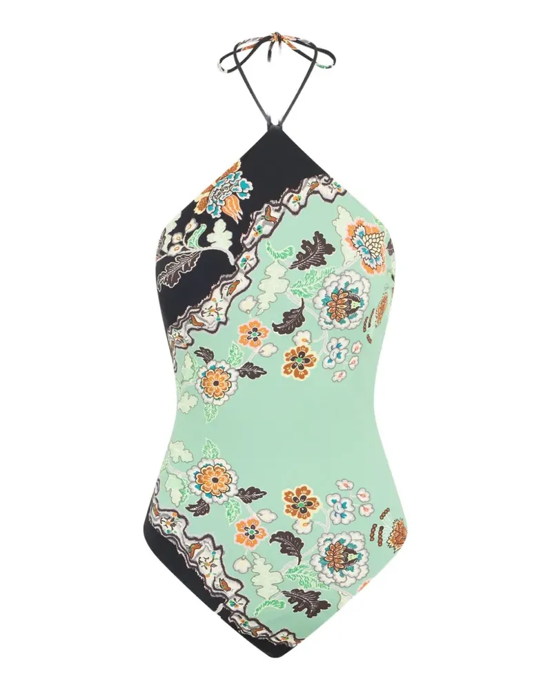 Roberto Cavalli floral-print halterneck bodysuit - Grün Grün
