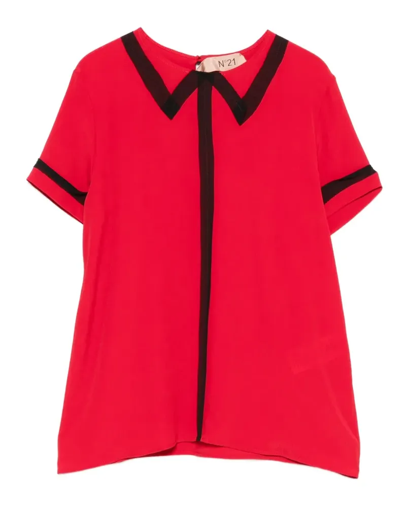 N° 21 Gestreiftes Hemd mit Kragen - Rot Rot