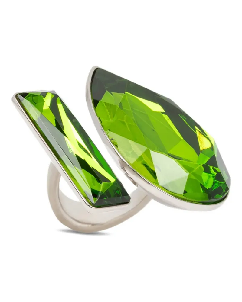 Dries van Noten Offener Ring mit Schmucksteinen - Silber Silber