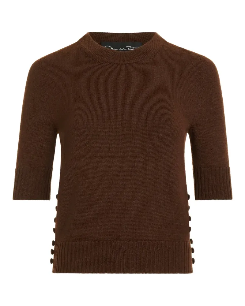 Oscar de la Renta Pullover mit Knopfdetail - Braun Braun