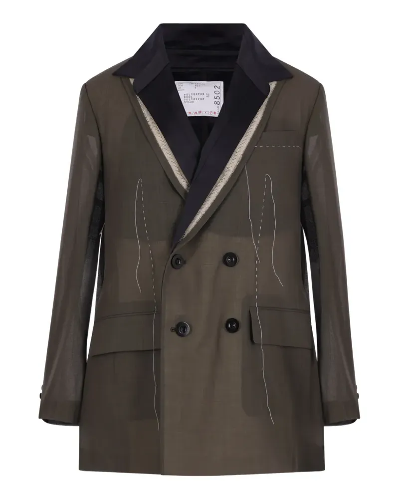 Sacai Blazer mit Falten - Braun Braun