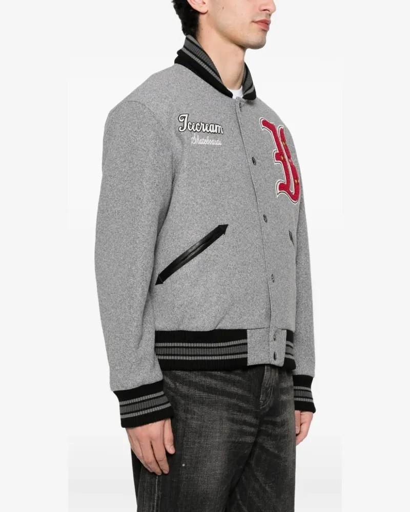 Billionaire Boys Club logo-patch bomber jacket - Grau Grau