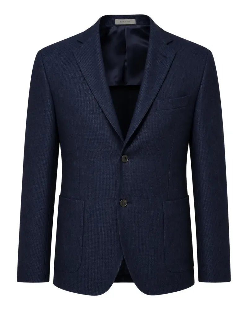 Corneliani micro-patterned single-breasted jacket - Blau Blau