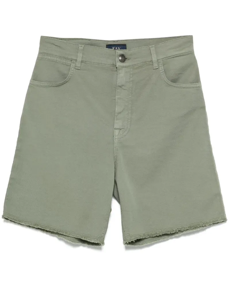 Fay Shorts mit ausgefranstem Saum - Grün Grün