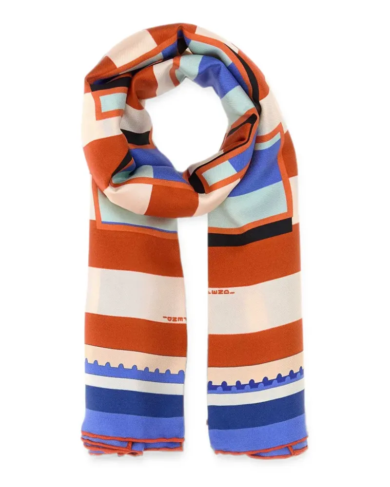 Fendi Pequin-print silk scarf - Orange Orange