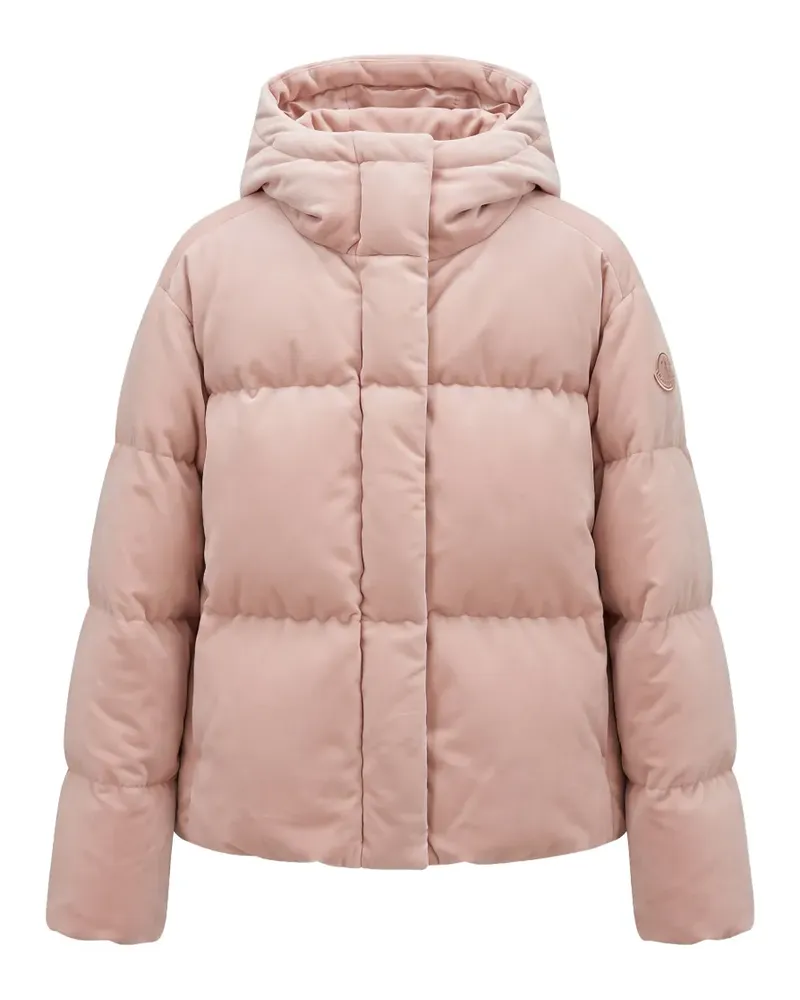 Moncler Enigme hooded chenille short down jacket - Rosa Rosa