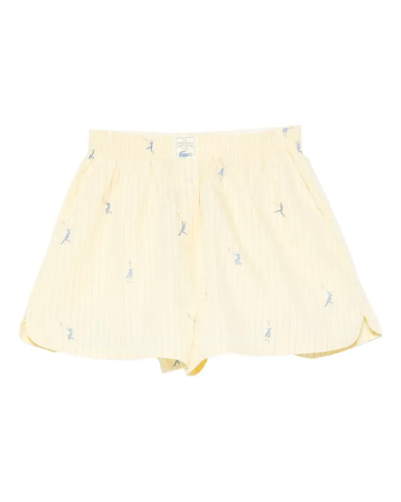 Lacoste embroidered pinstripe shorts - Gelb Gelb