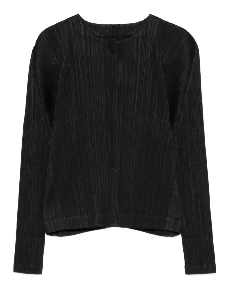 Issey Miyake Geknöpfte Jacke mit Falten - Schwarz Schwarz