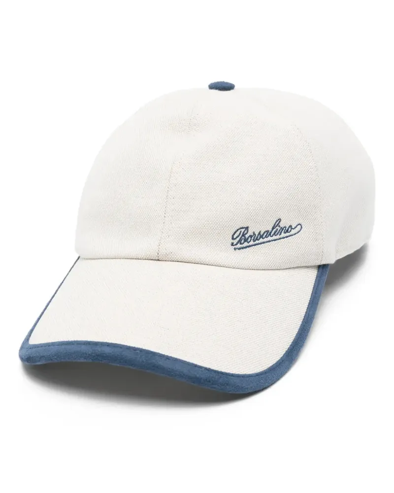 Borsalino logo-embroidered baseball cap - Nude Nude
