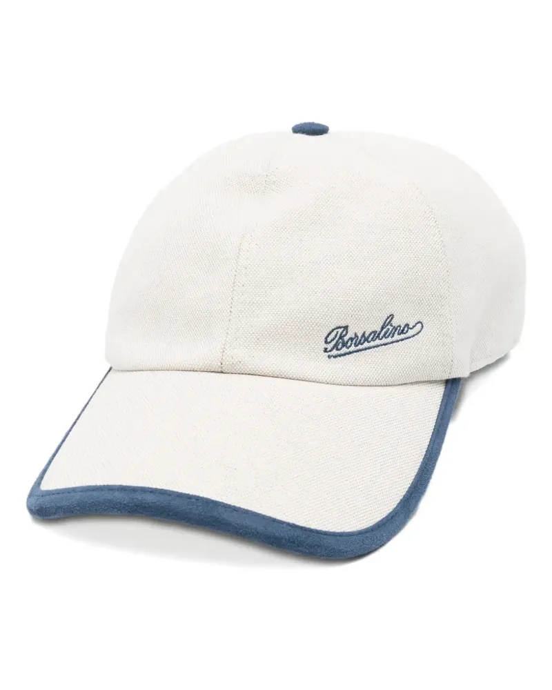 Borsalino logo-embroidered baseball cap - Nude Nude