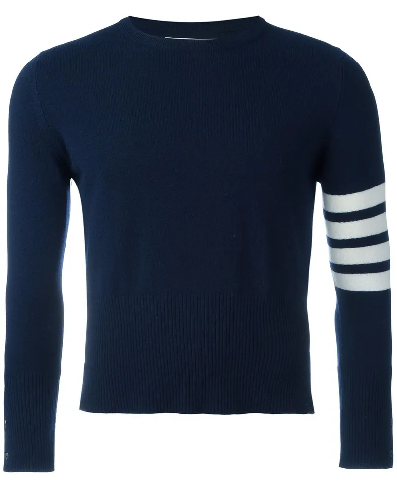 Thom Browne Schmaler Cropped-Kaschmirpullover Blau