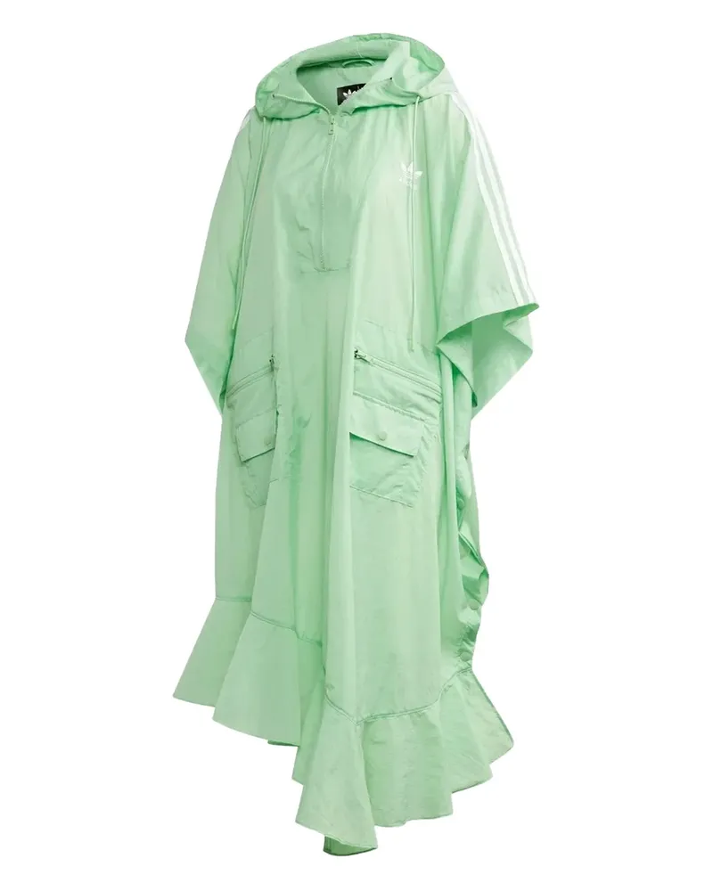 adidas Gerüschter Poncho mit Kapuze - Grün Grün