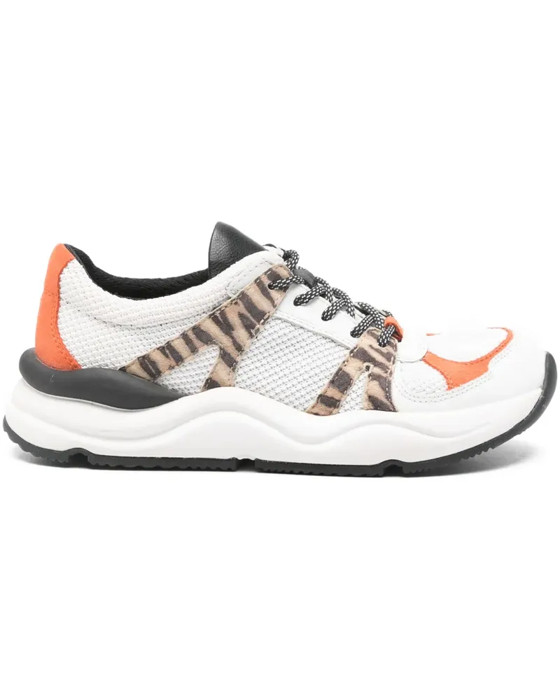 Geox animal-print panel sneakers - Weiß Weiß