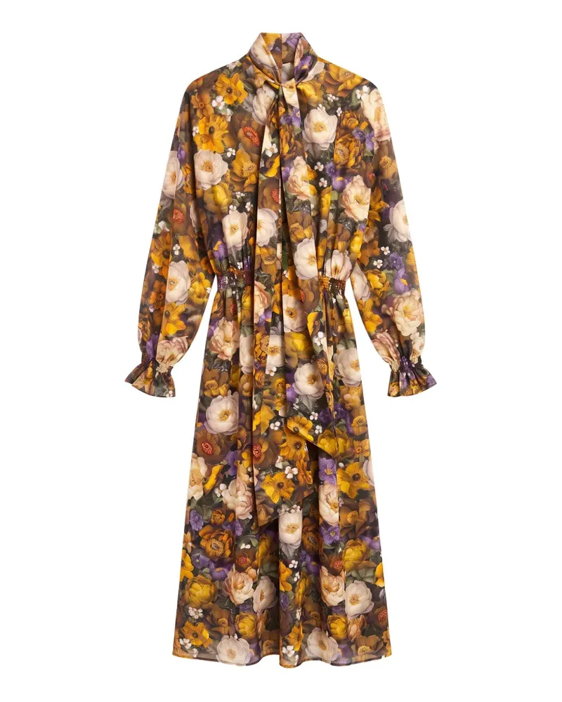 Adam Lippes Seraphina Maxikleid aus Seide mit Blumenprint - Braun Braun
