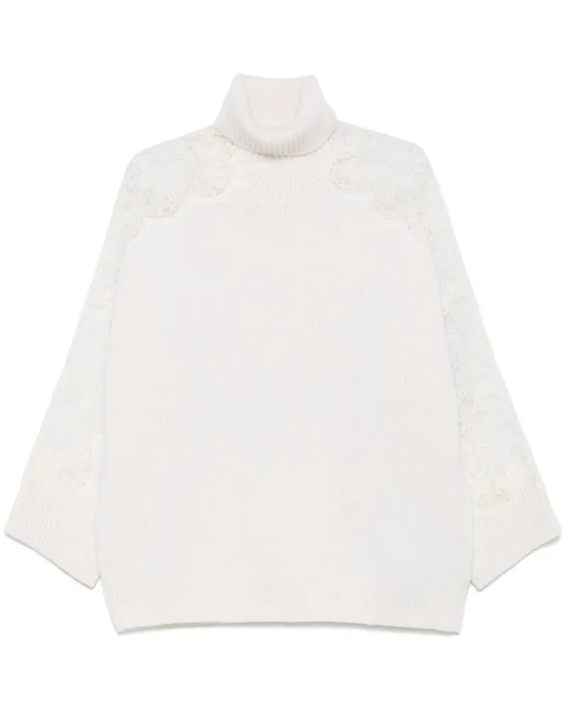 Elie Saab Pullover mit Spitzendetail - Weiß Weiß