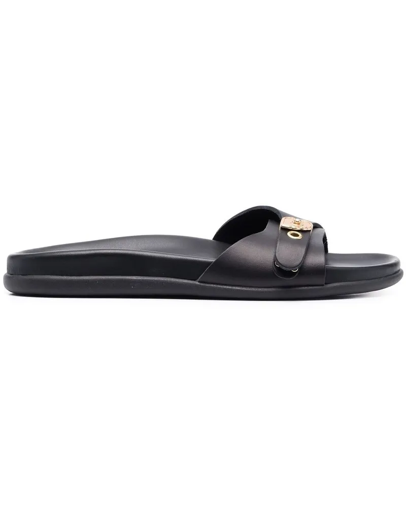 Ancient Greek Sandals Odi Pantoletten - Schwarz Schwarz