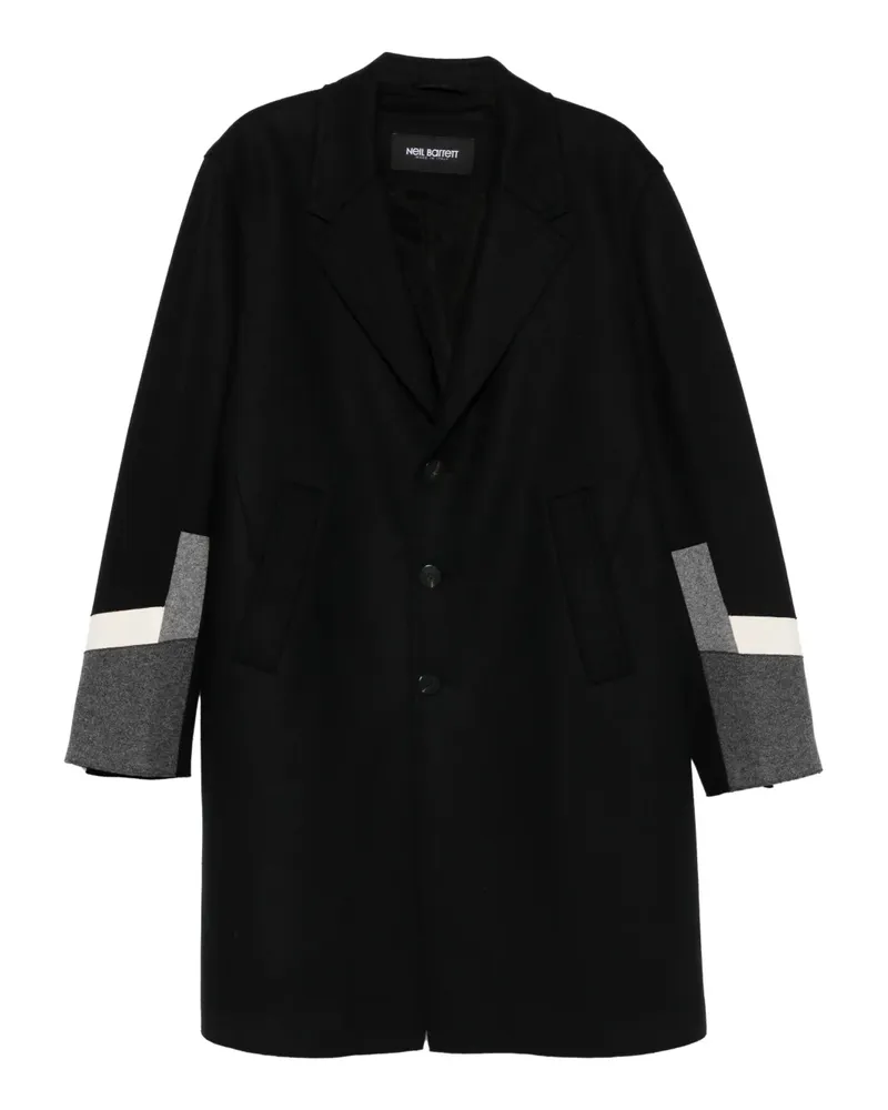 Neil Barrett Einreihiger Mantel - Schwarz Schwarz