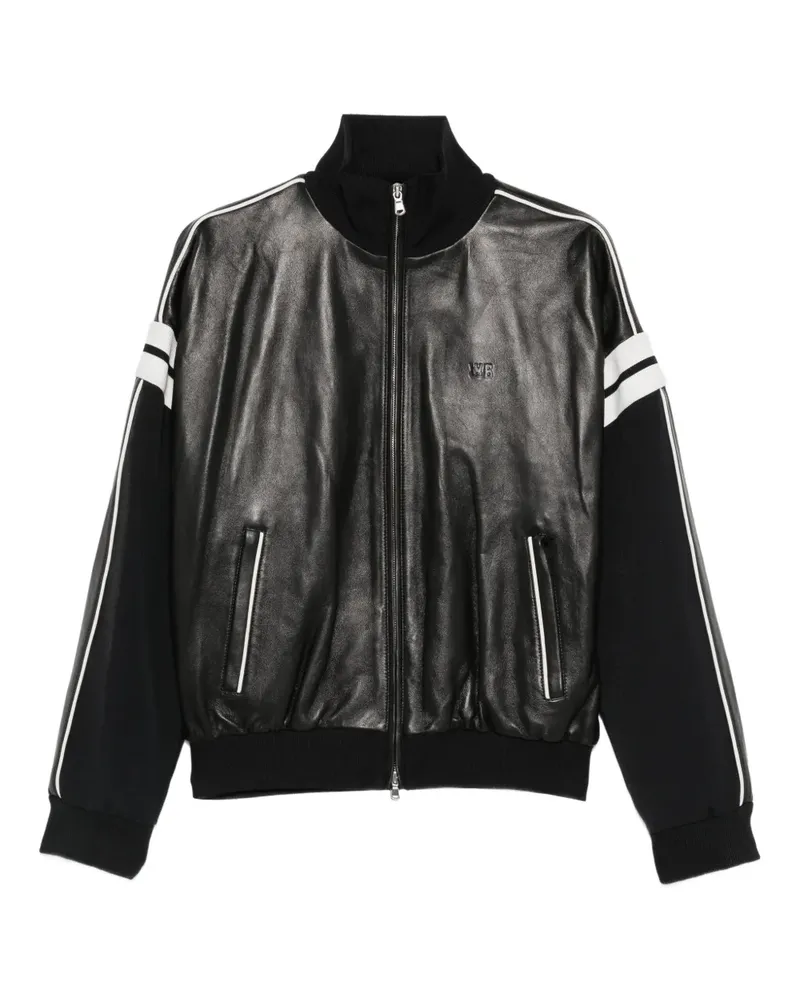 Wales Bonner Lederjacke mit Reißverschluss - Schwarz Schwarz