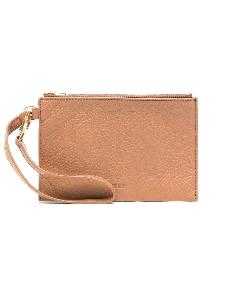 YU MEI Clutch mit Logo-Prägung - Braun Braun