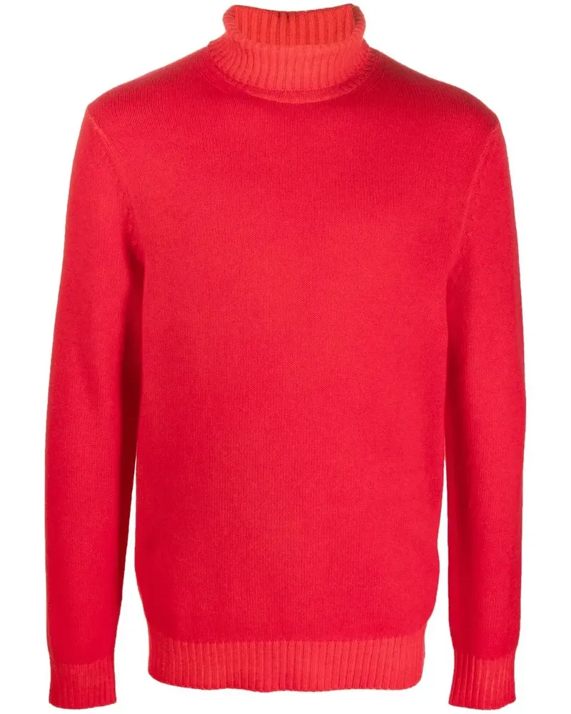 Malo Fein gestrickter Rollkragenpullover - Rot Rot