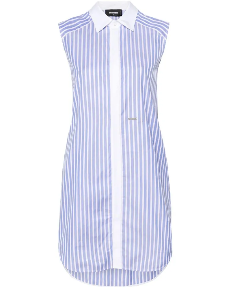 Dsquared2 Gestreiftes Hemdkleid - Blau Blau