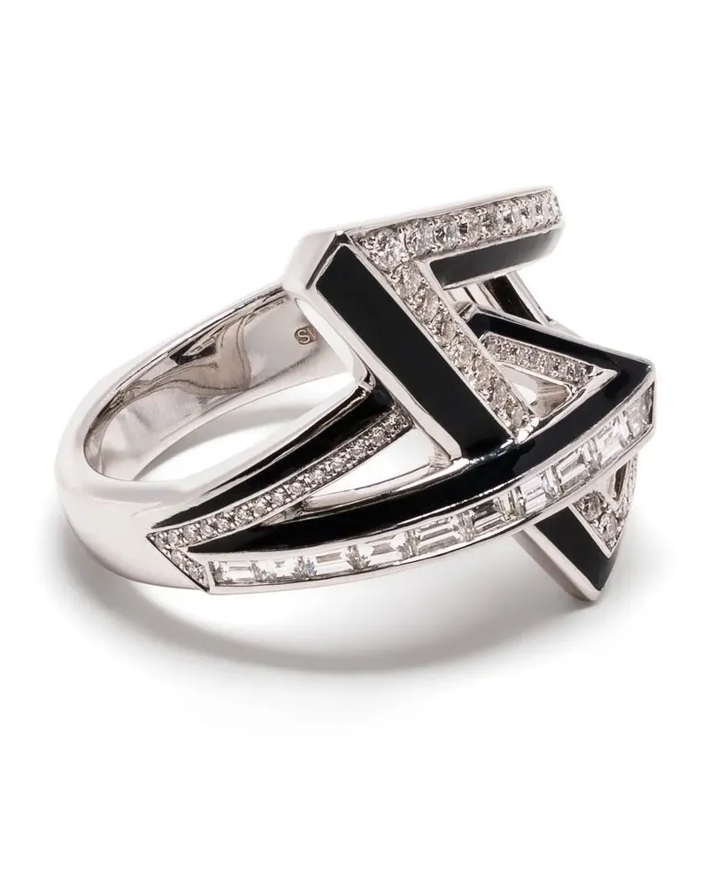 Stephen Webster 18kt Vertigo Obtuse Weißgoldring mit Diamanten - Silber Silber