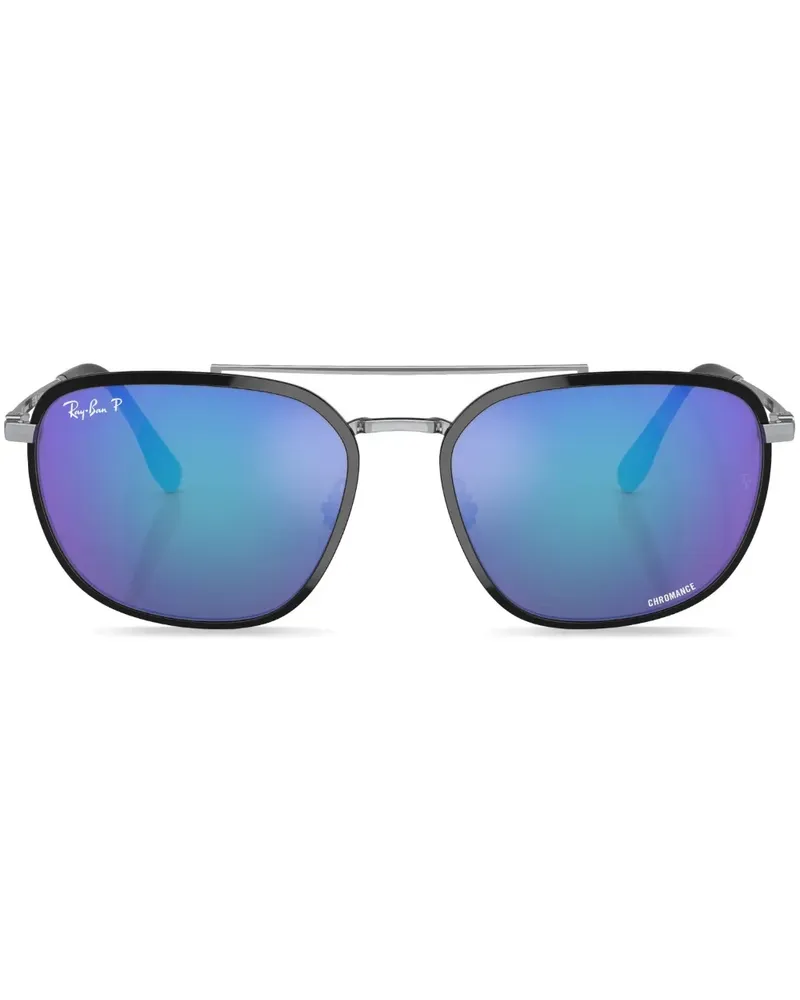 Ray Ban Eckige Chromance Sonnenbrille - Schwarz Schwarz