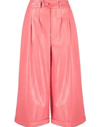 Liska Cropped-Hose aus Leder Rosa