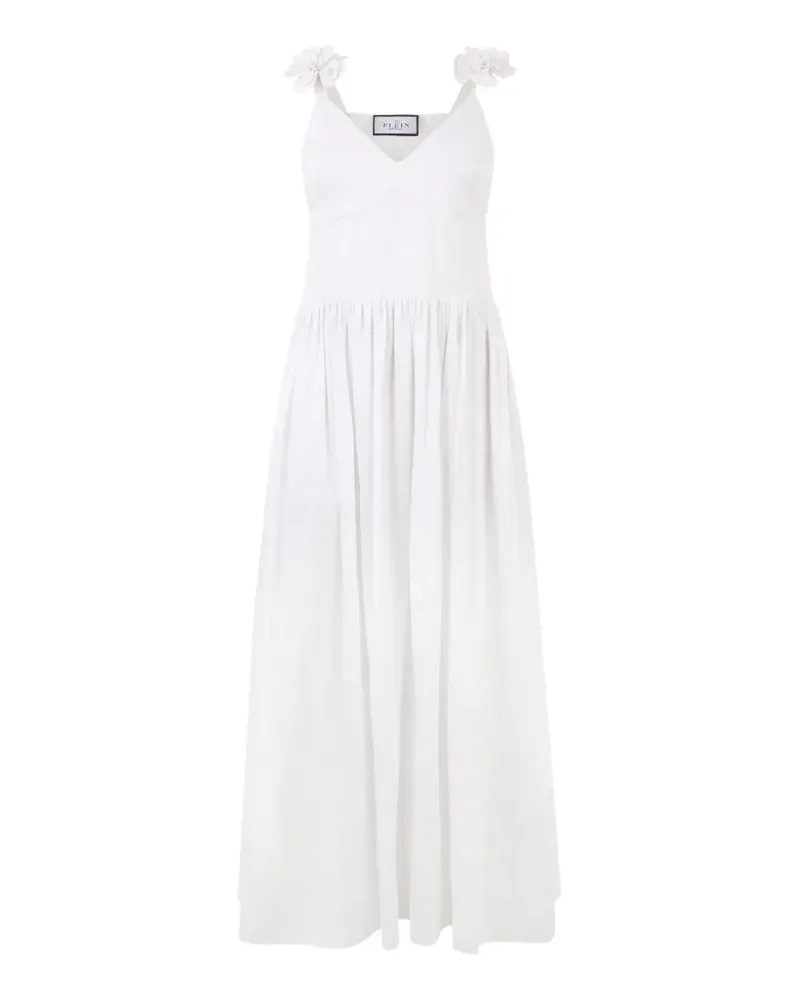 Philipp Plein Maxikleid mit Blumenträgern - Weiß Weiß
