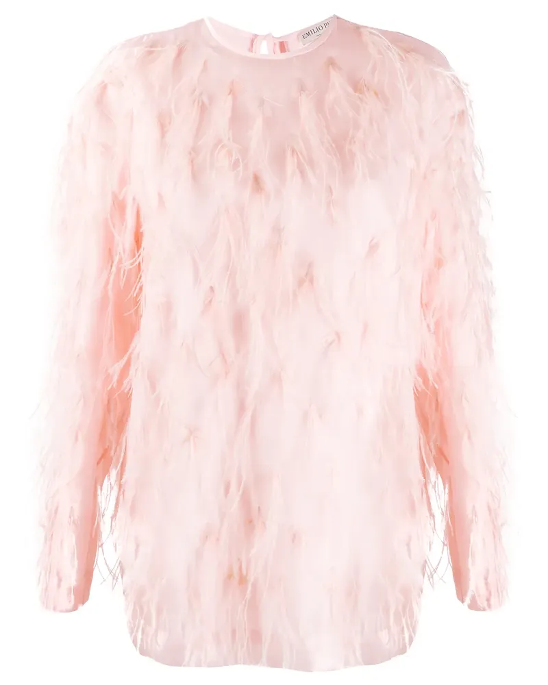 Emilio Pucci Bestickte Seidenbluse - Rosa Rosa
