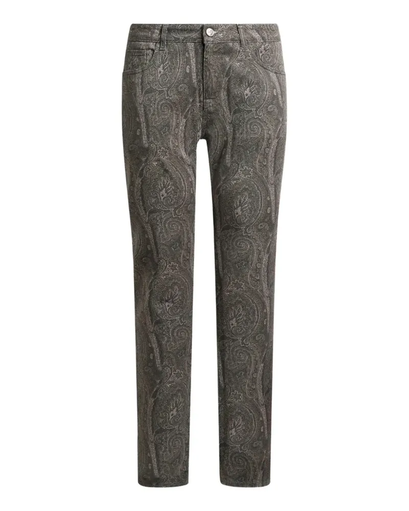 Etro regular-fit cotton denim jeans with Arnica motif - Grau Grau