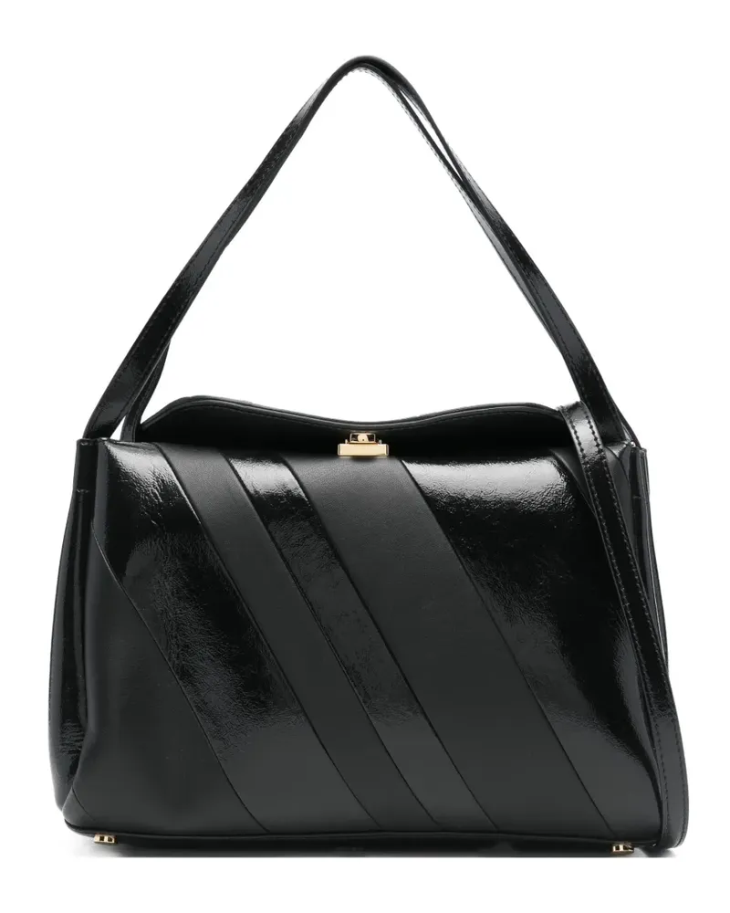 THEMOIRÈ Eudora Schultertasche mit diagonalen Streifen - Schwarz Schwarz