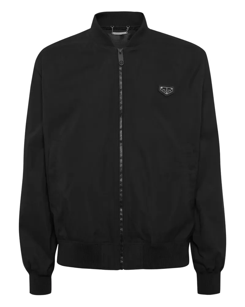 Philipp Plein Bomberjacke mit Logo-Applikation - Schwarz Schwarz