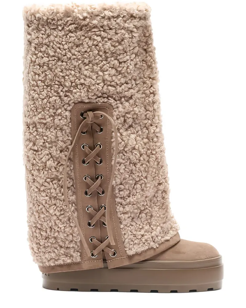 Casadei Schnürstiefel mit Plateau - Nude Nude