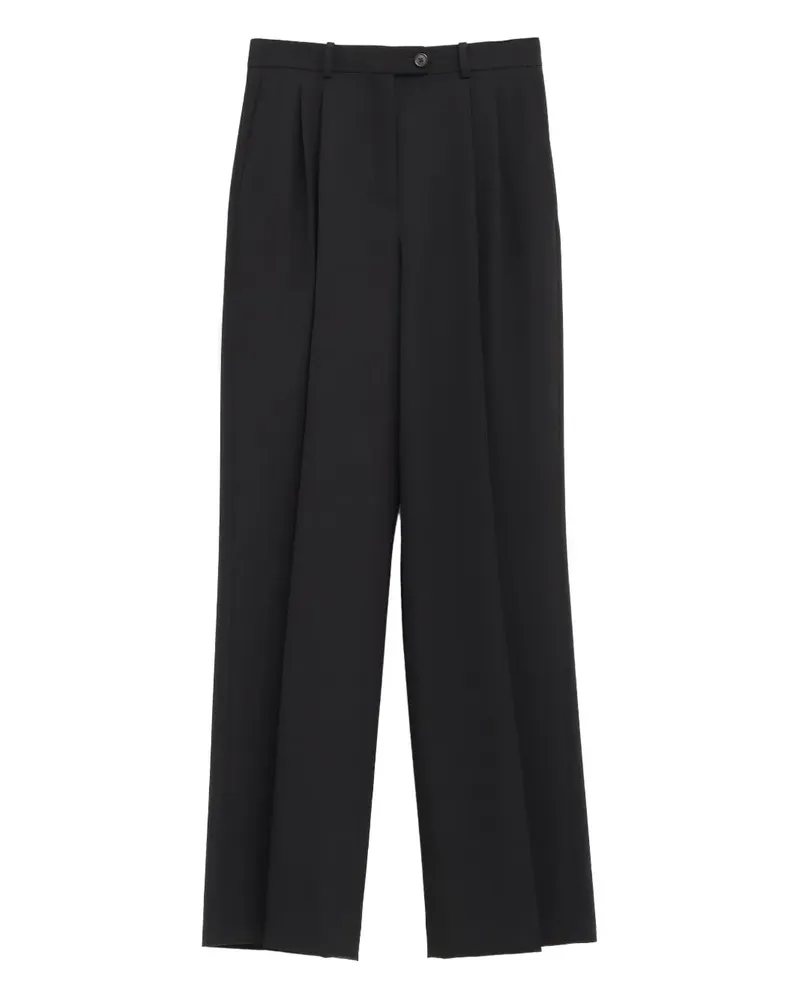 The Row belt loops pleats trousers - Schwarz Schwarz